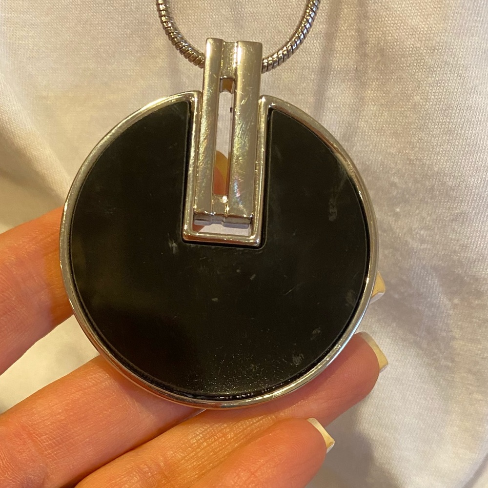 Reversible Black And Silver Statement Necklace - image 1